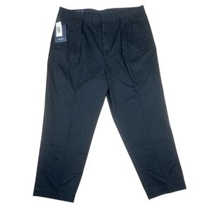 Polo Ralph Lauren Andrew Pant Mens 44Bx30 Black Double Pleated Cotton Chino New